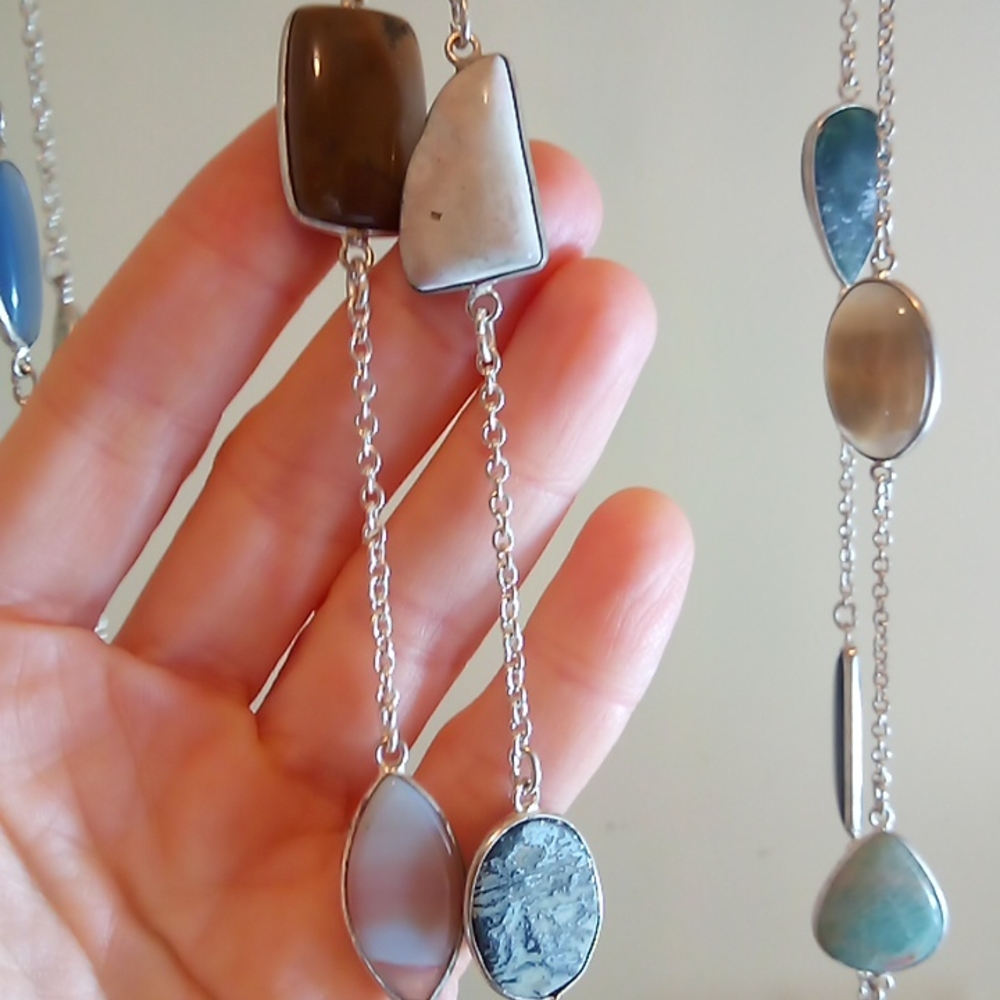 36" multi real stone necklace - Picture 4 of 16